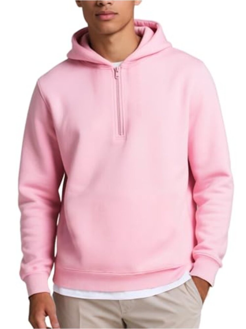 Men's Quarter Zip Pullover Hoodie Fleece Long Sleeve Athletic Sweatshirt